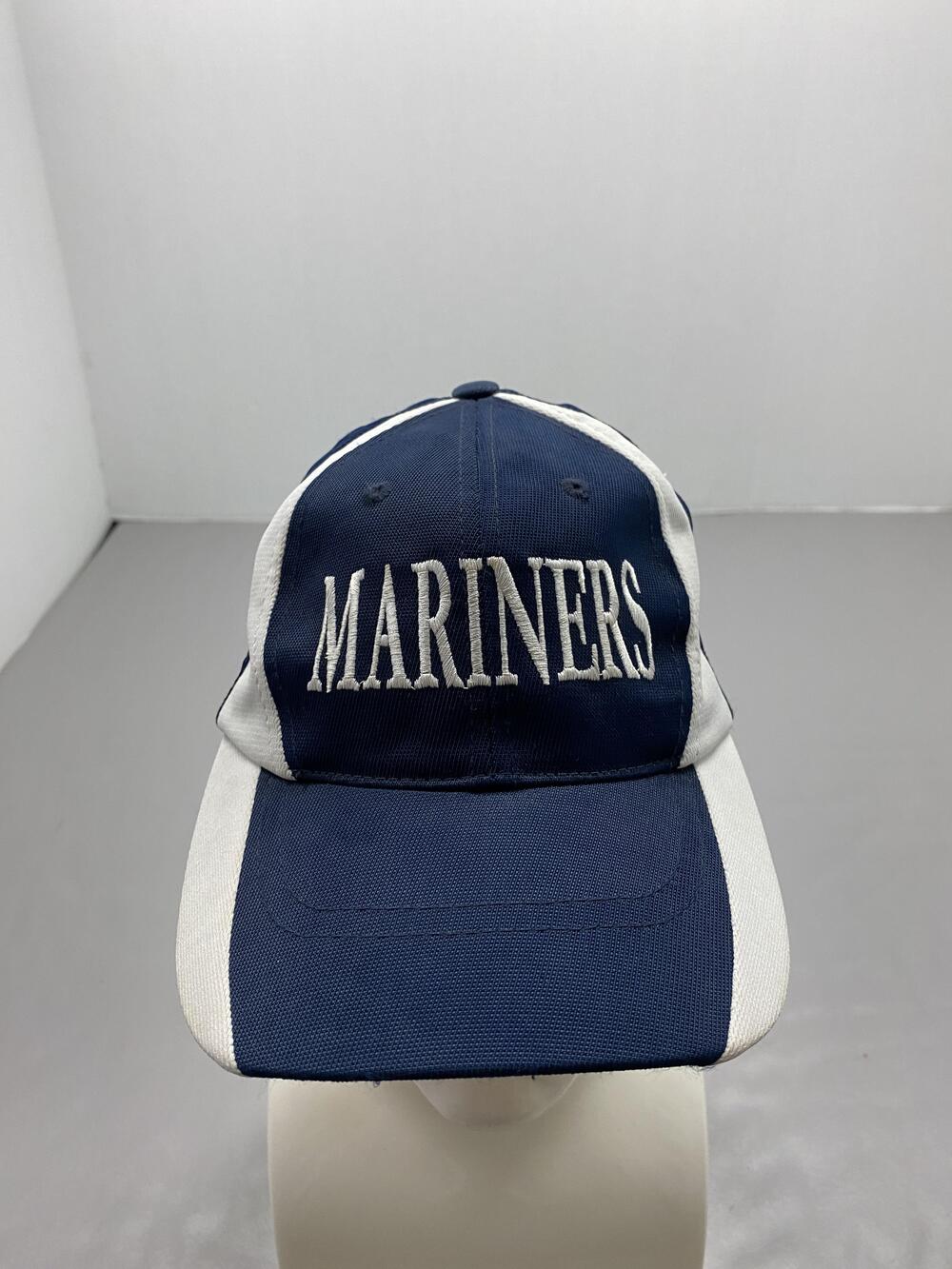 Hat Cap Strap Back One Size Blue Sport-Tek Mariners Embroidered Breathable Mens